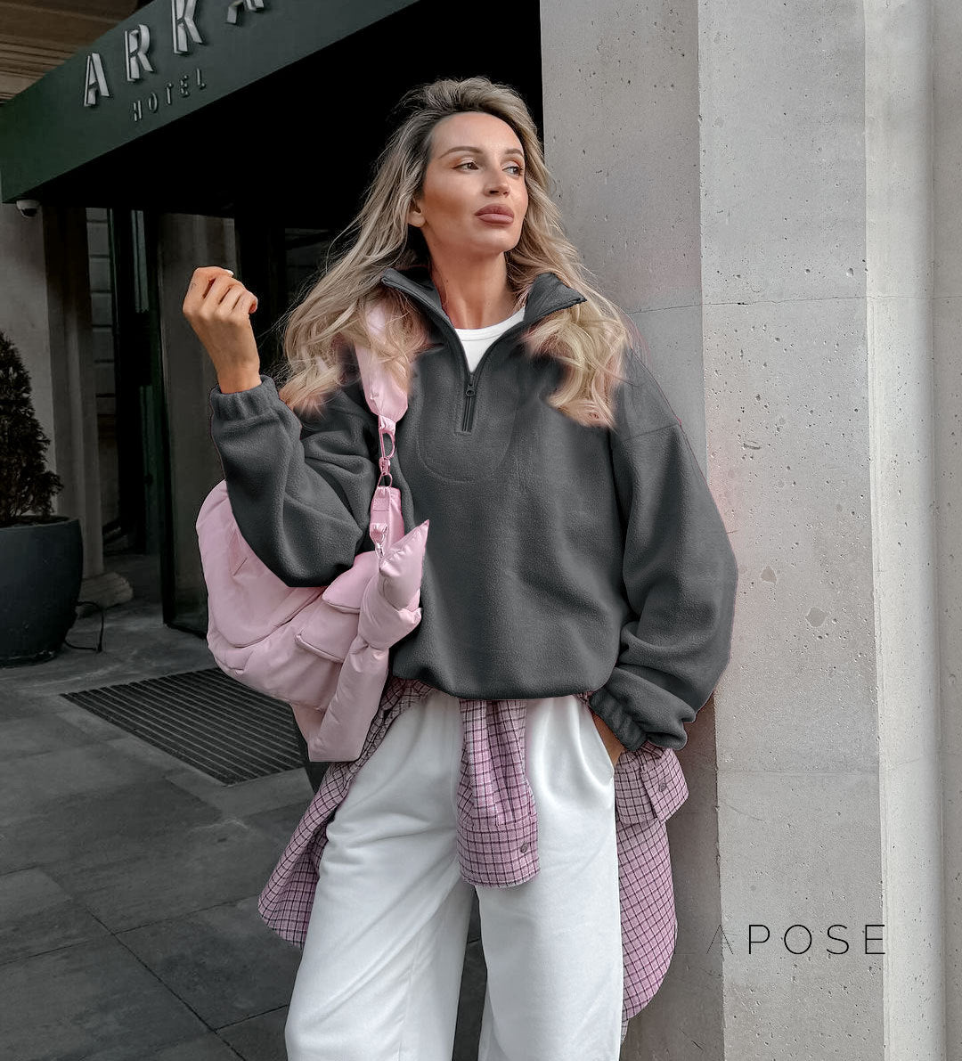 Talya Long Sleeve Polo Sweatshirt [K9066XND]