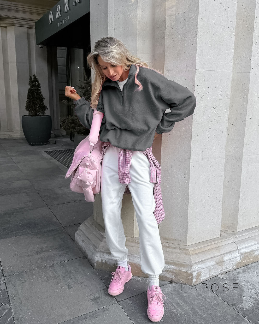 Talya Long Sleeve Polo Sweatshirt [BUQVA8M0]
