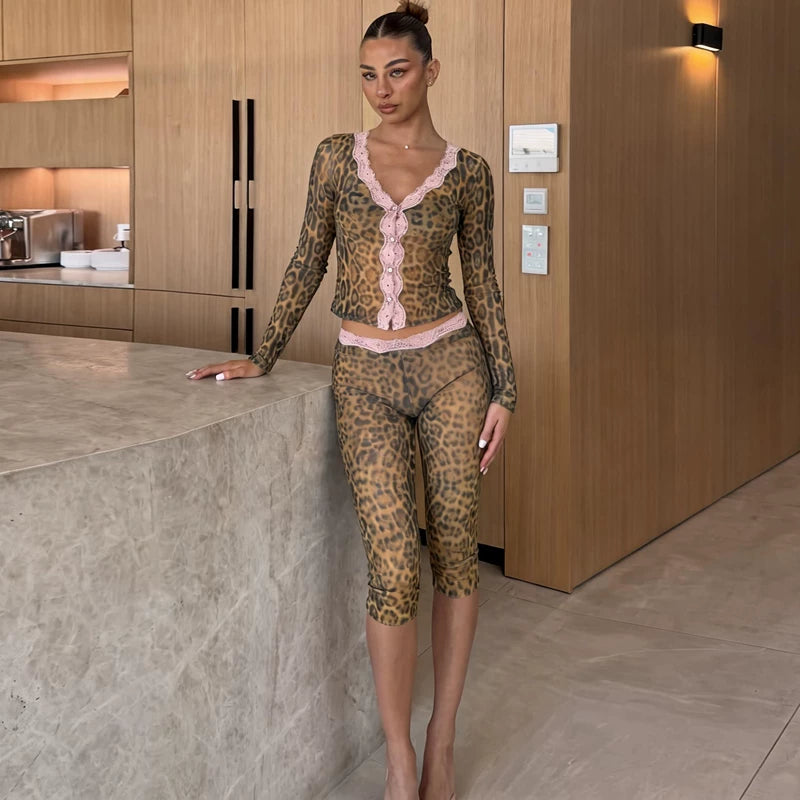LaPose - Tamya Leopard Lace Matching Set