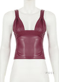 Tania Faux Leather Bustier Top [Y3CGDM6S]