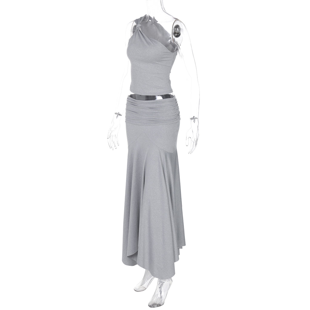 Taryn Ribbed Twist Skirt Set