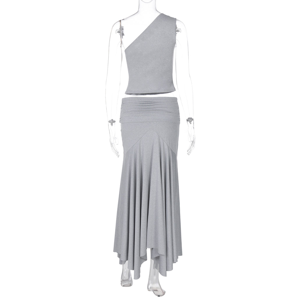 Taryn Ribbed Twist Skirt Set