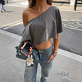 Tasha One Shoulder Crop Top [VSW2NXOA]