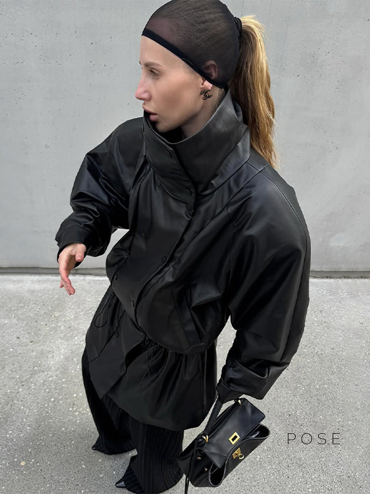 Tate Double-Breasted Faux Leather Jacket [0ZH7VX6R]