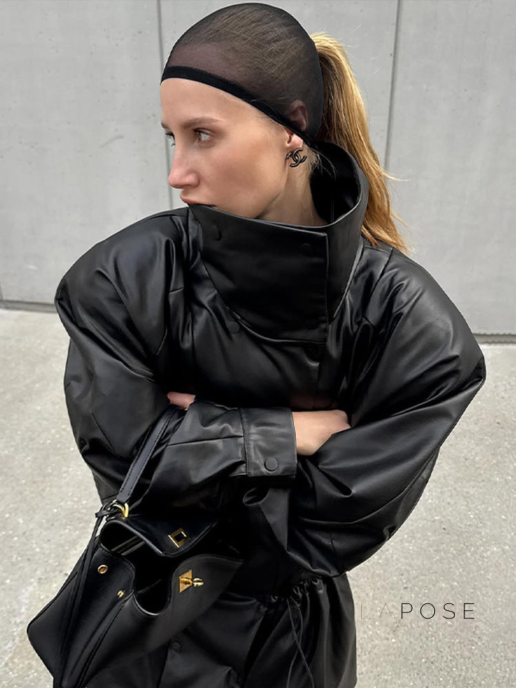 Tate Double-Breasted Faux Leather Jacket [AVLH8YB4]