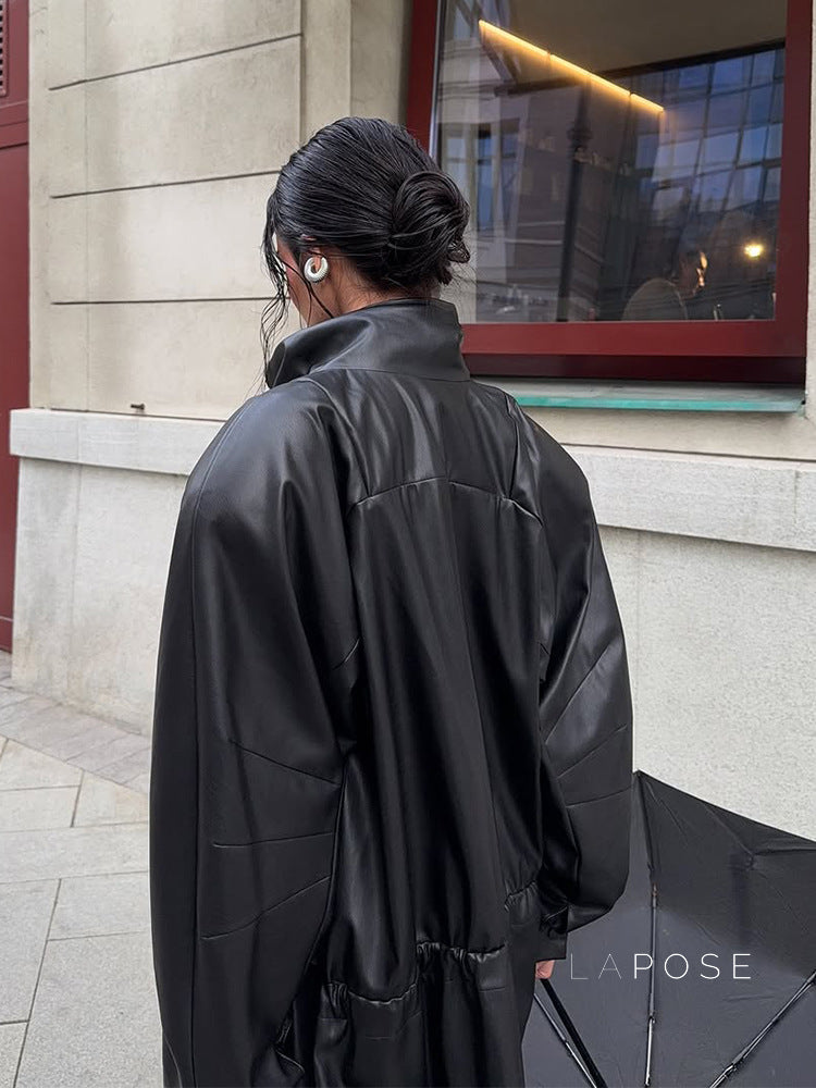 Tate Double-Breasted Faux Leather Jacket [4VKCJOHR]