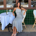 Tatum One-Shoulder Mini Skirt Set