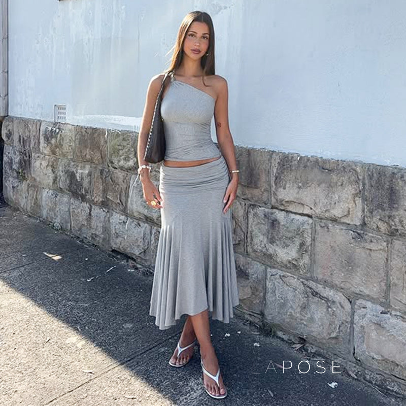 Tatum One-Shoulder Mini Skirt Set