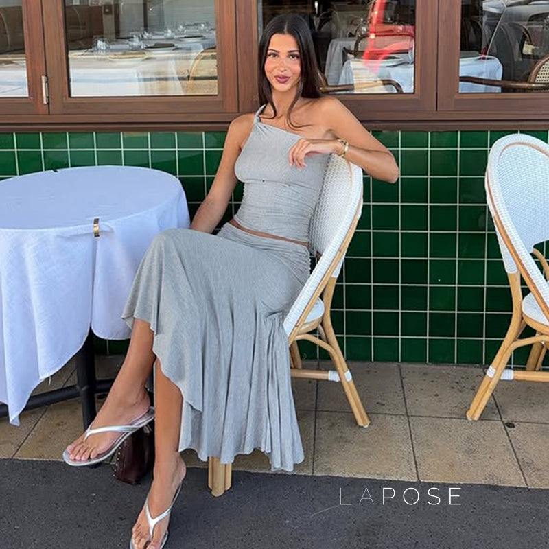 Tatum One-Shoulder Mini Skirt Set