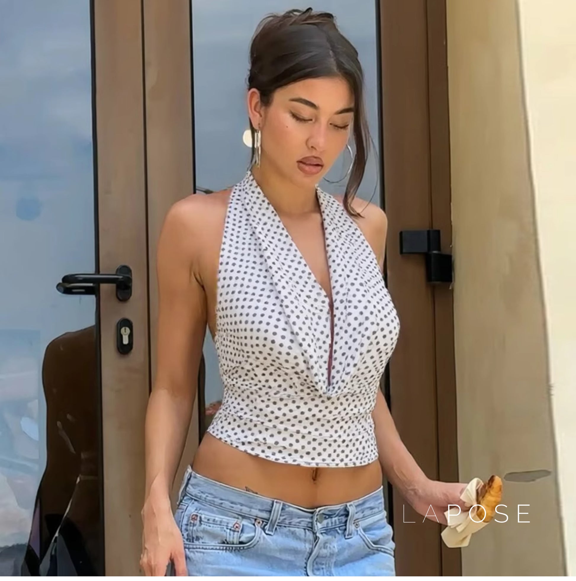 Tatum Polka Dot Halter Top [RGC1Y2HJ]