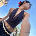 Tatum Polka Dot Halter Top [71KO20V7]