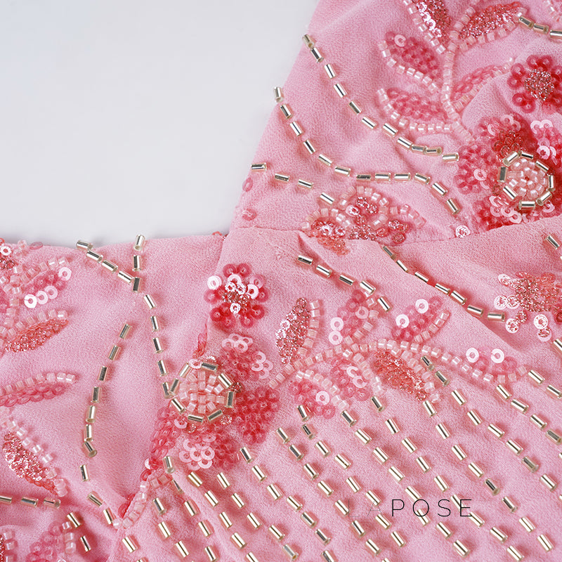 Tayler Floral Sequin Backless Top [3Q9M03T5]