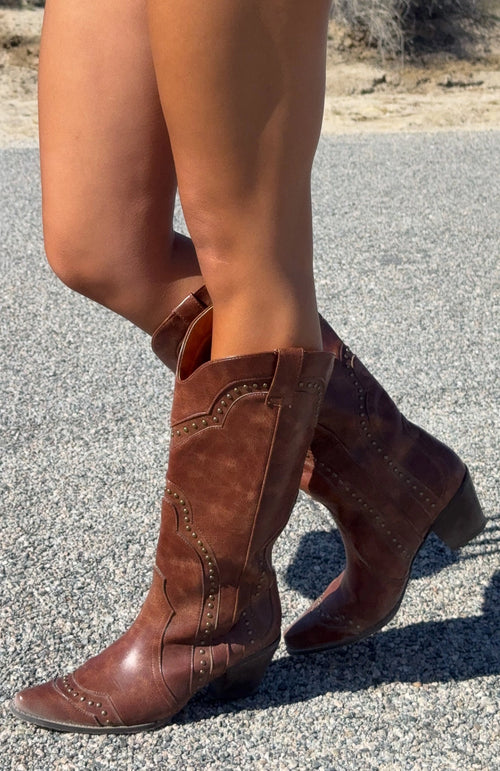 LaPose Tehila Studded Vintage Western Boots