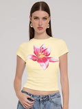 Thalia Lily Print Crop Top