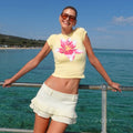 Thalia Lily Print Crop Top