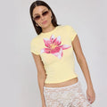 Thalia Lily Print Crop Top