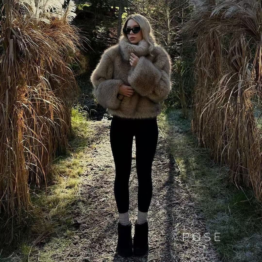 Thea Plush Faux Fur Jacket [8J6F2WO8]