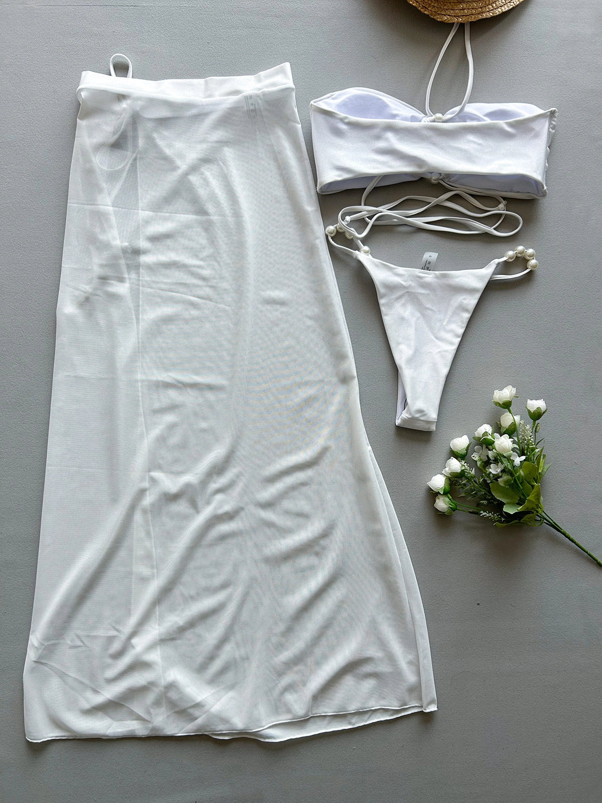 Three-Piece Bikini & Cover-Up Skirt Set [NQ37XJWG]