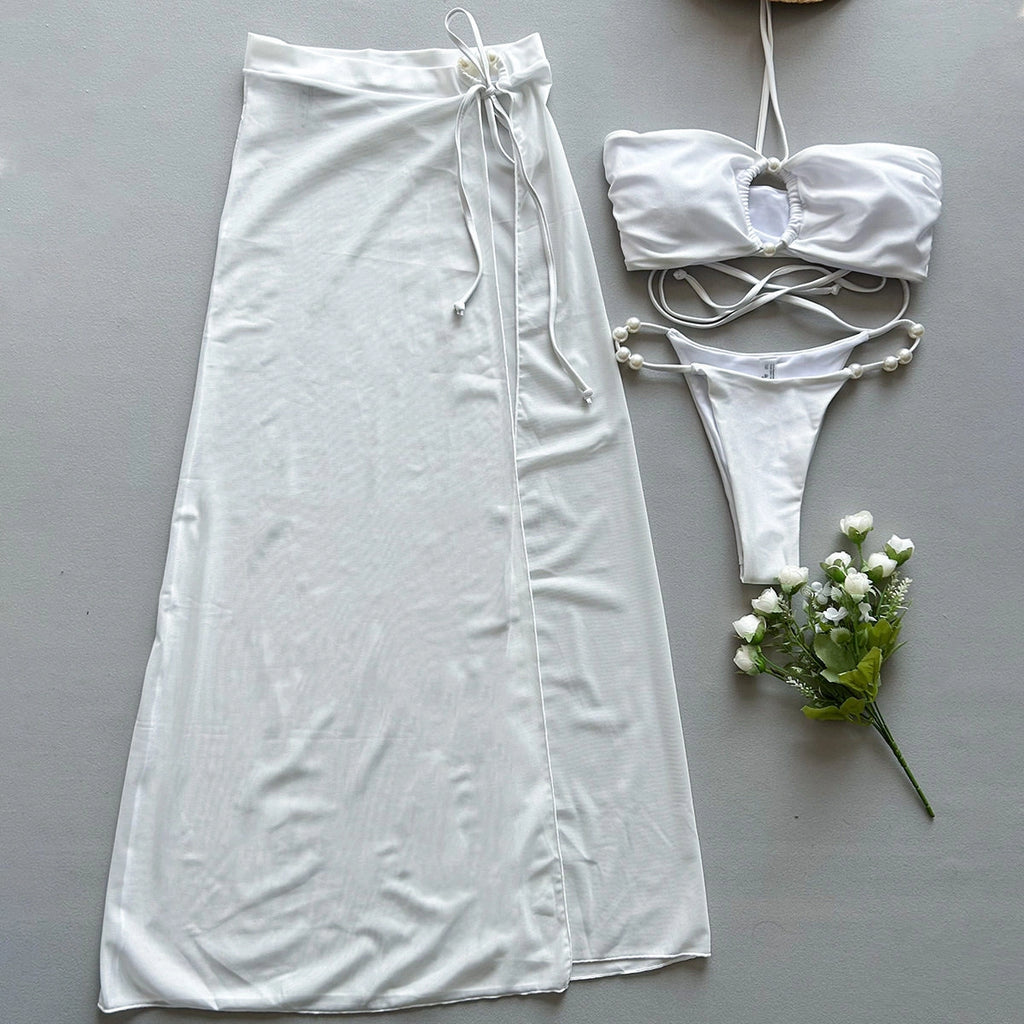 Three-Piece Bikini & Cover-Up Skirt Set [GA97ESYH]