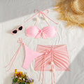 Three-Piece Halter Bikini & Skirt Set [G5XVDFJT]
