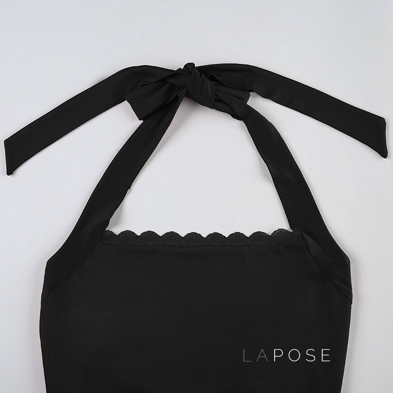 Tilly Halter Lace Crop Top [Q259OM3Q]