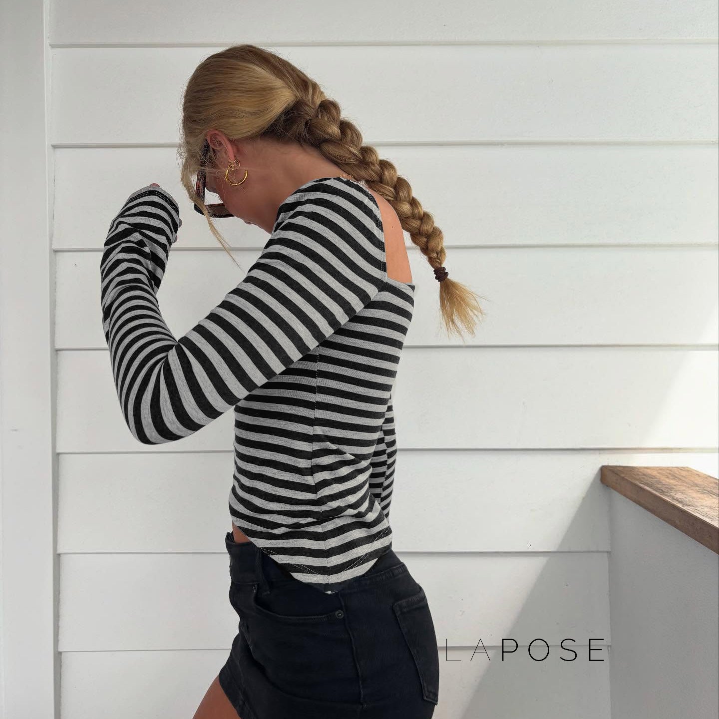Tinleigh Striped One Shoulder Top [0RMMENC8]