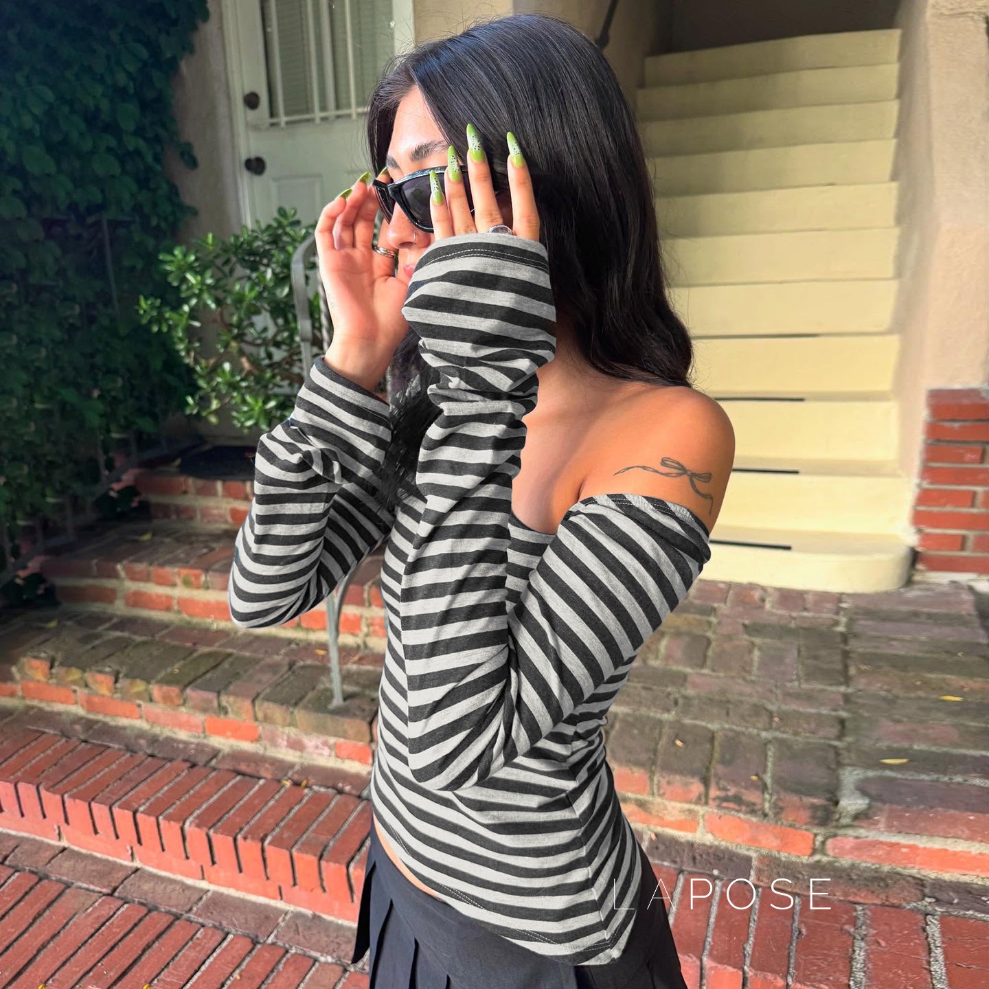 Tinleigh Striped One Shoulder Top [WVZDMFTG]