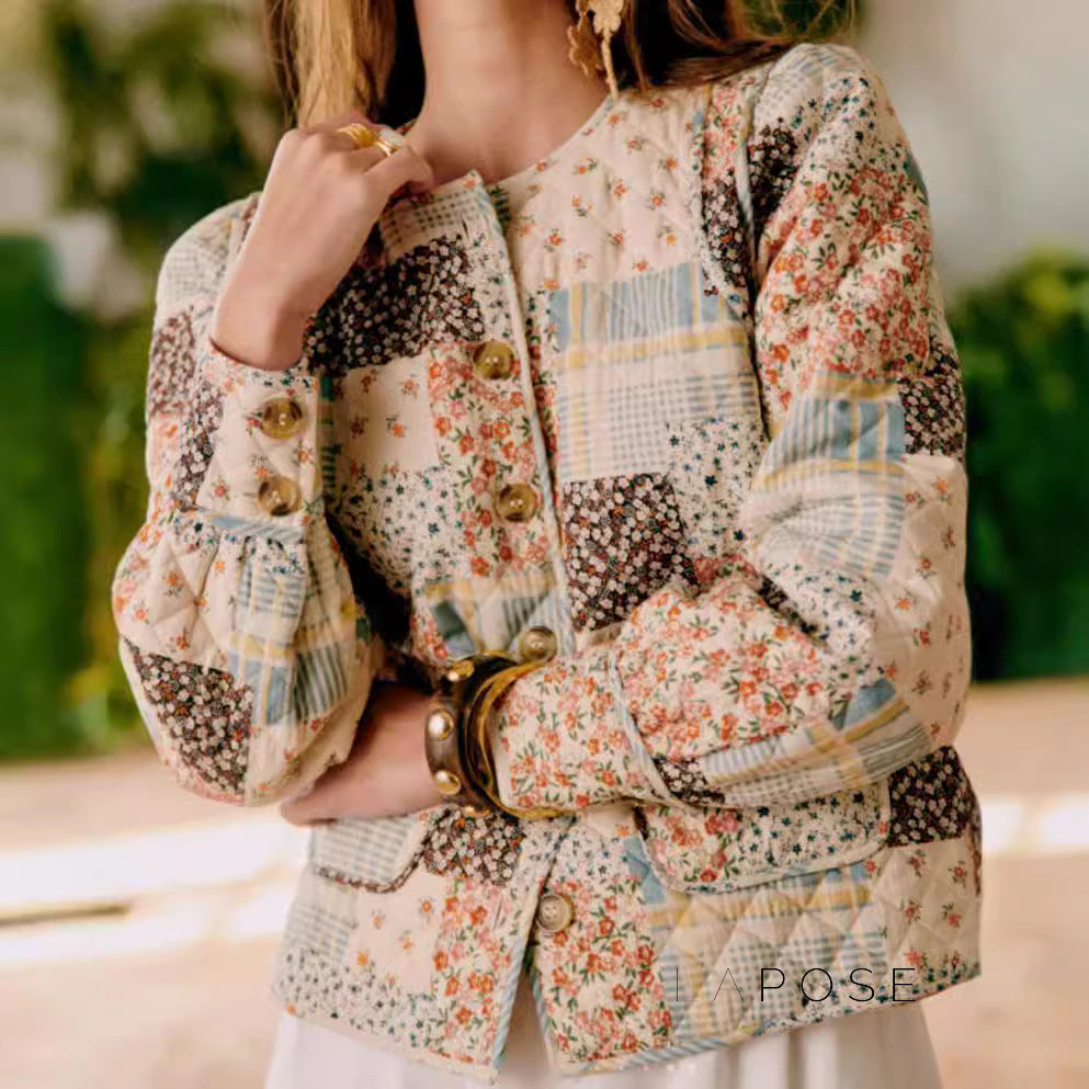 Tommie Floral Quilted Jacket [KE1S1AKY]