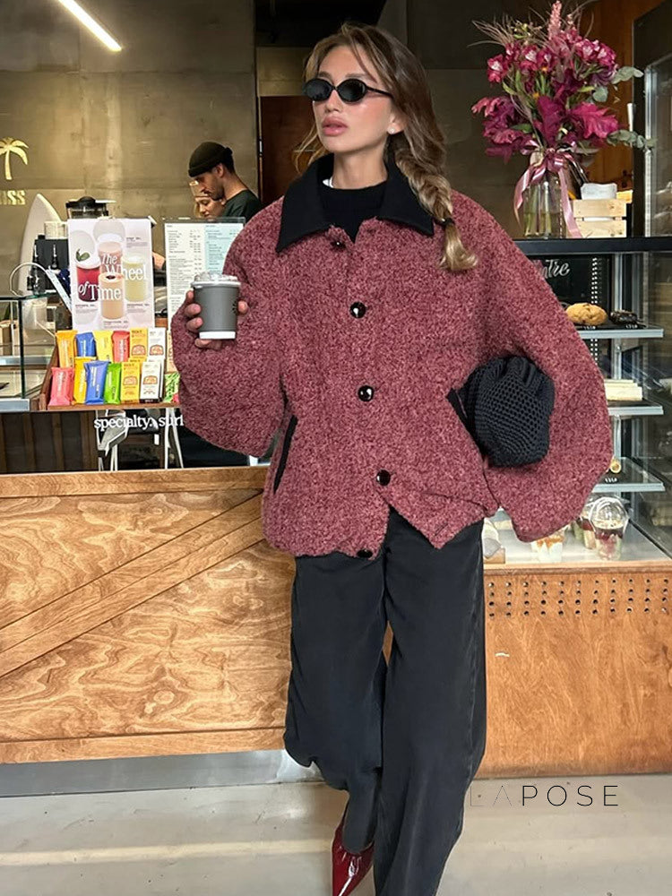 Toni Contrast Collar Jacket [LBXSDXAM]