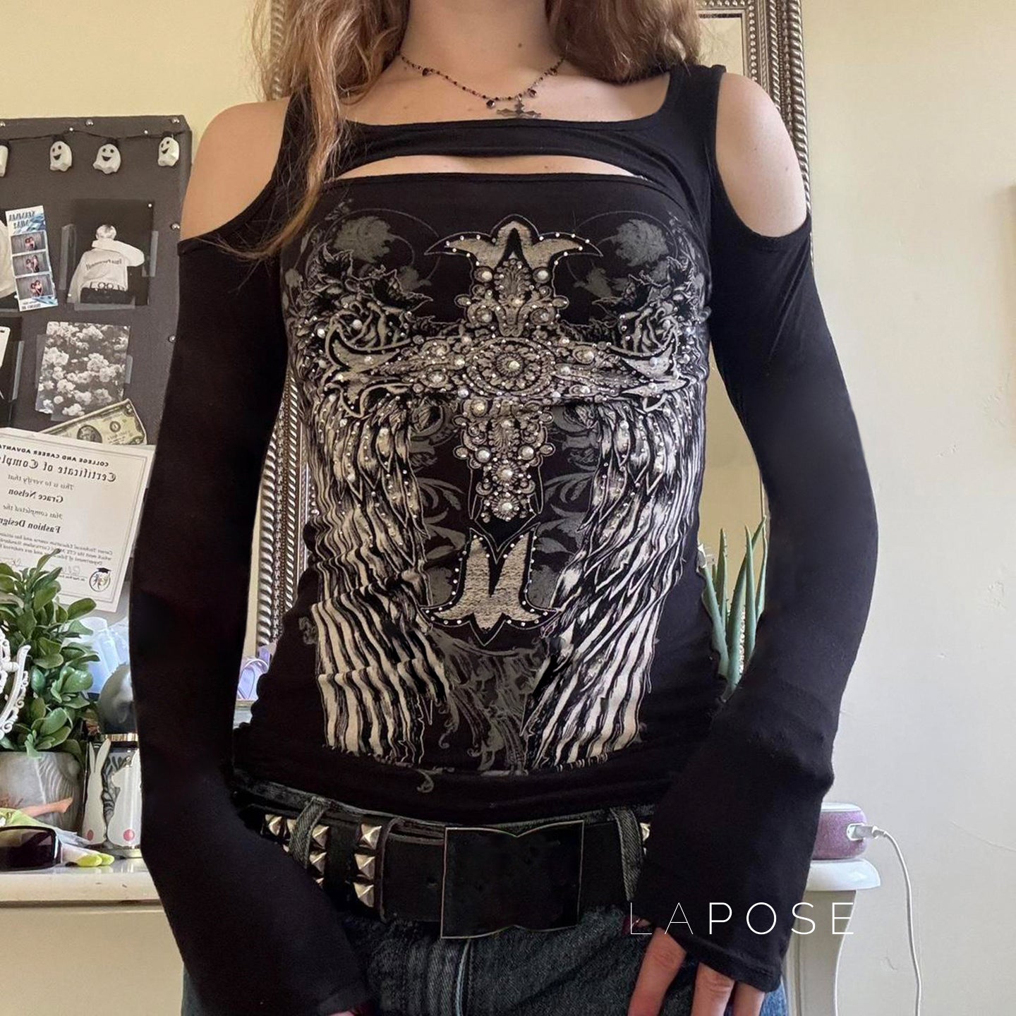 Tory Gothic Print Top [DE0CM0GP]