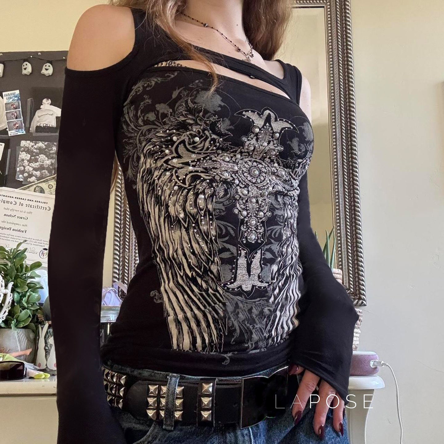Tory Gothic Print Top [Z1GB1Y4U]