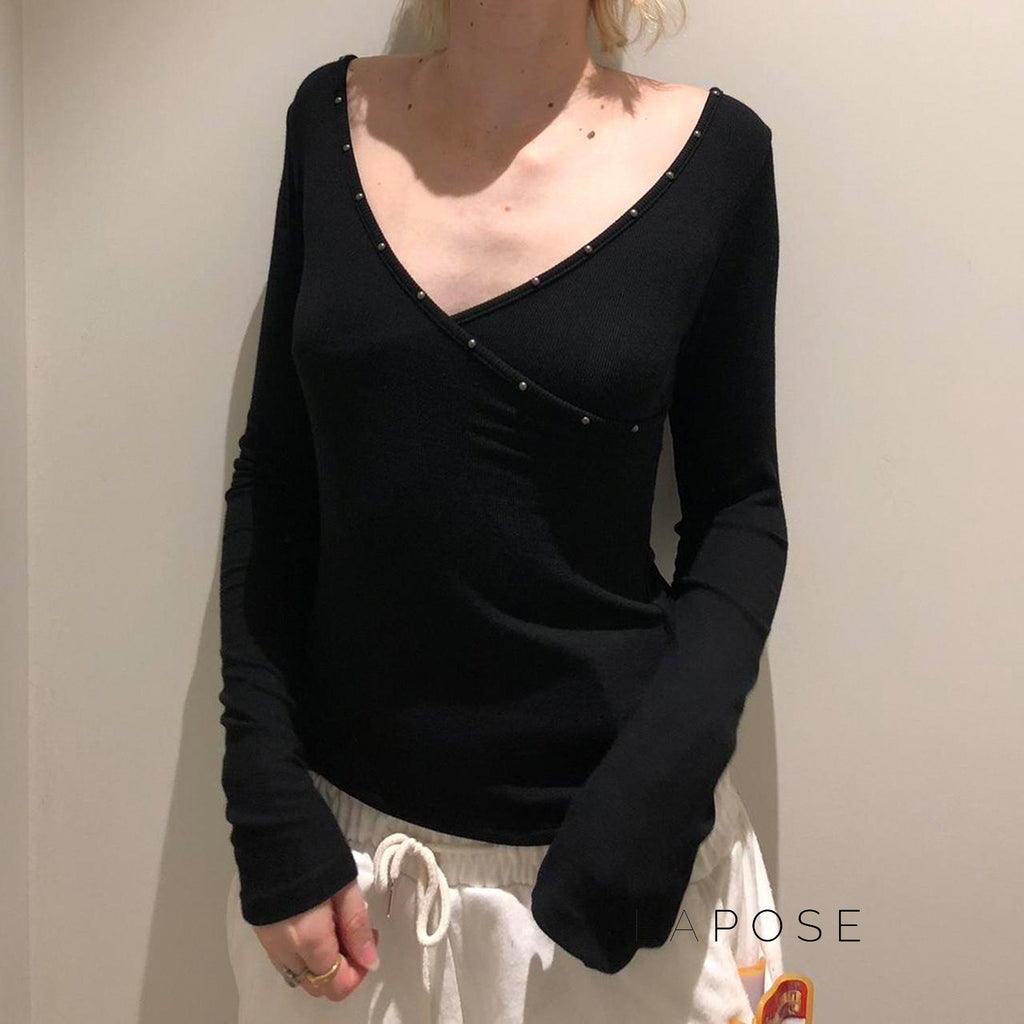 Trista Studded Patchwork Top [KZ21GOND]