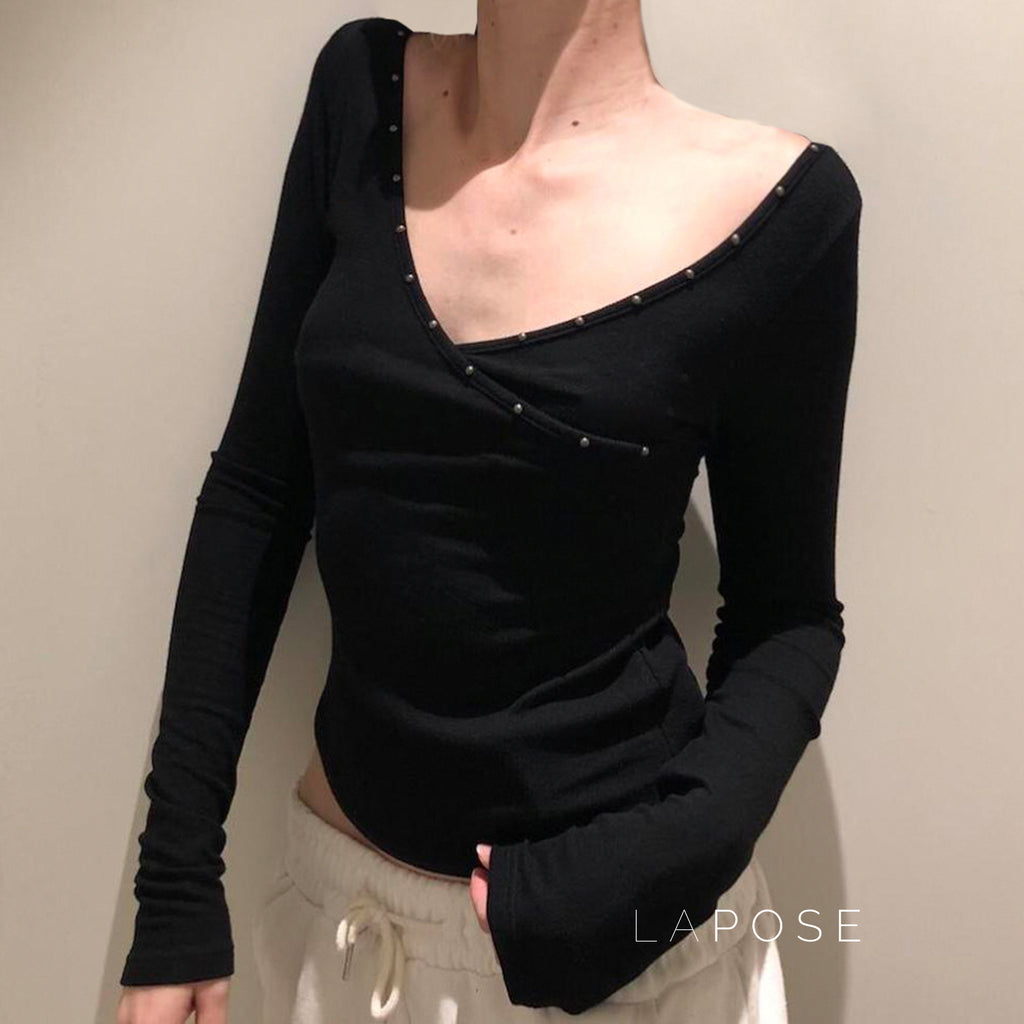 Trista Studded Patchwork Top [57R84UVN]