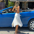 Tristan White Asymmetric Maxi Skirt [EPKKCEDU]