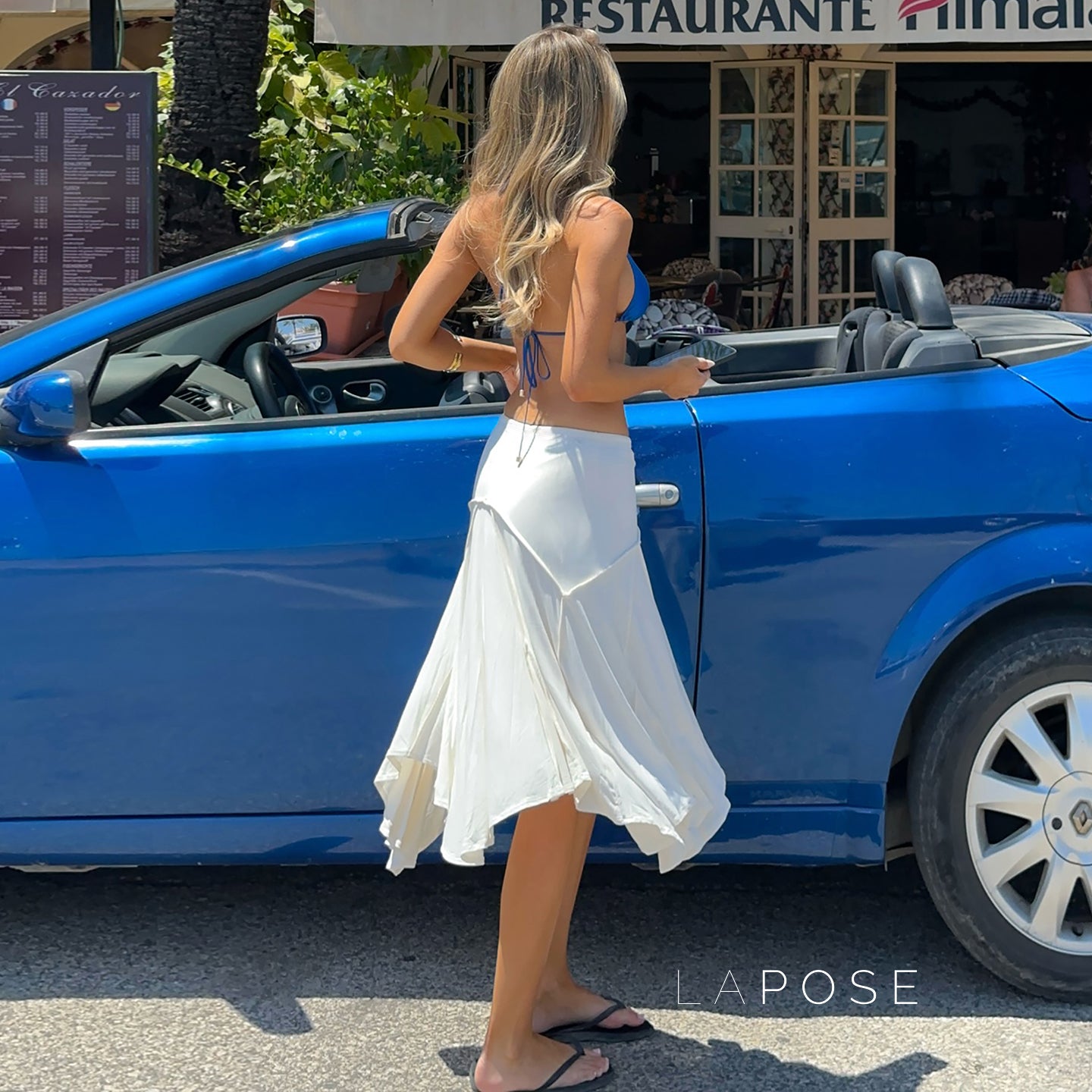 Tristan White Asymmetric Maxi Skirt [EPKKCEDU]