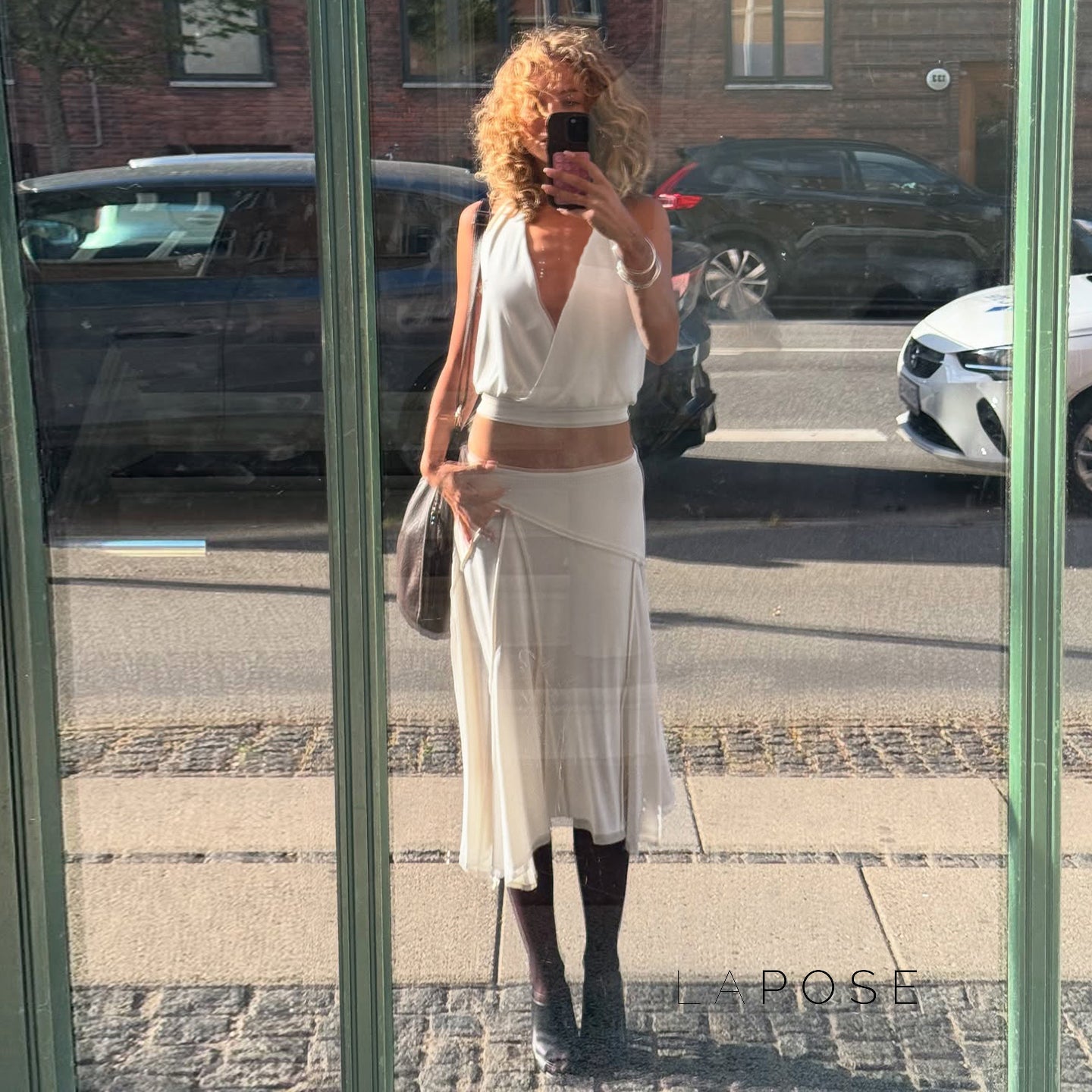 Tristan White Asymmetric Maxi Skirt [QPXJ4Z3Z]