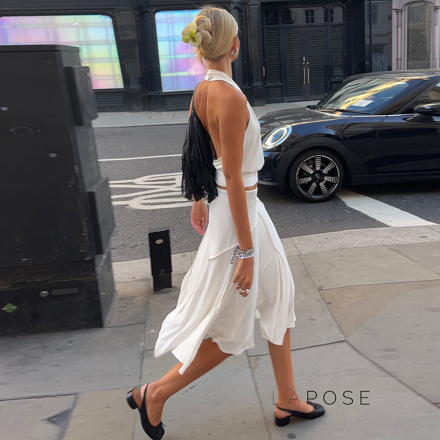 Tristan White Asymmetric Maxi Skirt [DC6RLV7Y]