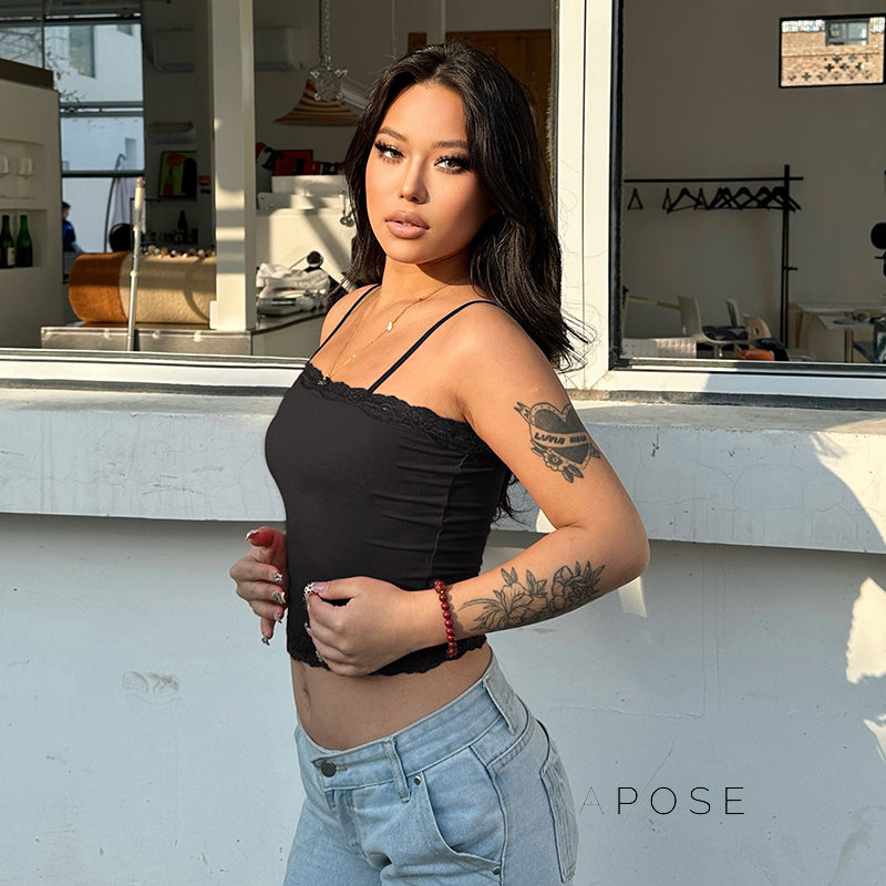 Tula Cropped Lace Cami Top [P5DEWQ5P]