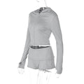 Two-Piece Hooded Zip-Up Short Set [UC856QHB]