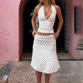 Tyla Polka Dot Halter Skirt Set [4VC48YDI]