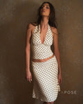 Tyla Polka Dot Halter Skirt Set [FHACCH0L]