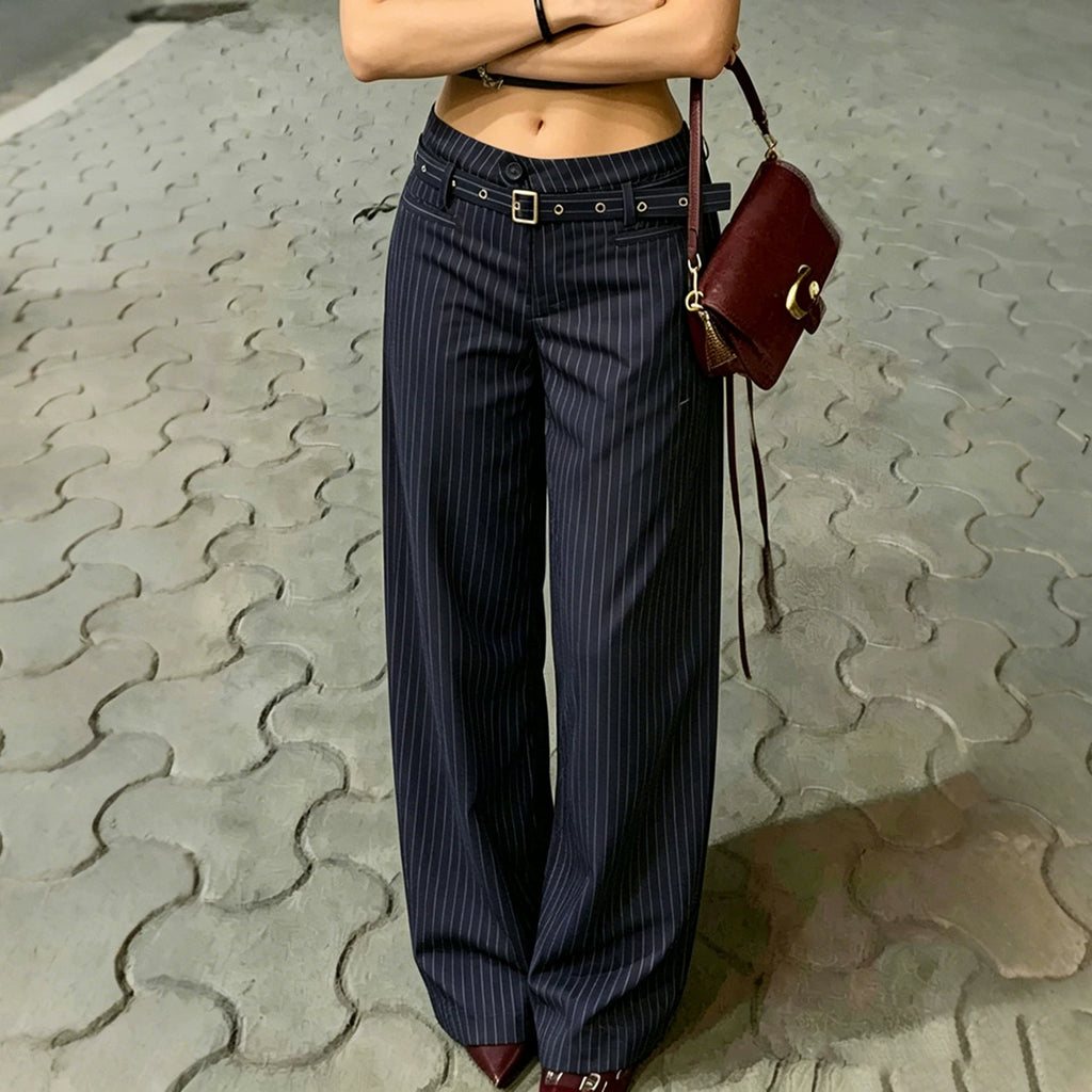LaPose - Unknown Pinstripe Low Rise Trousers