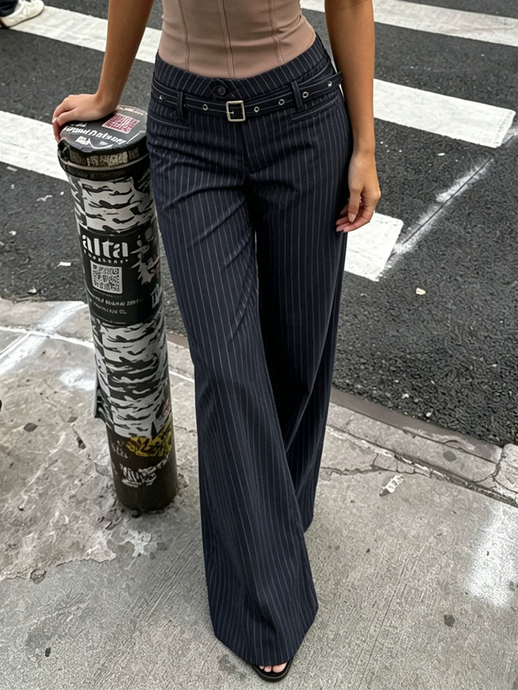 LaPose - Unknown Pinstripe Low Rise Trousers