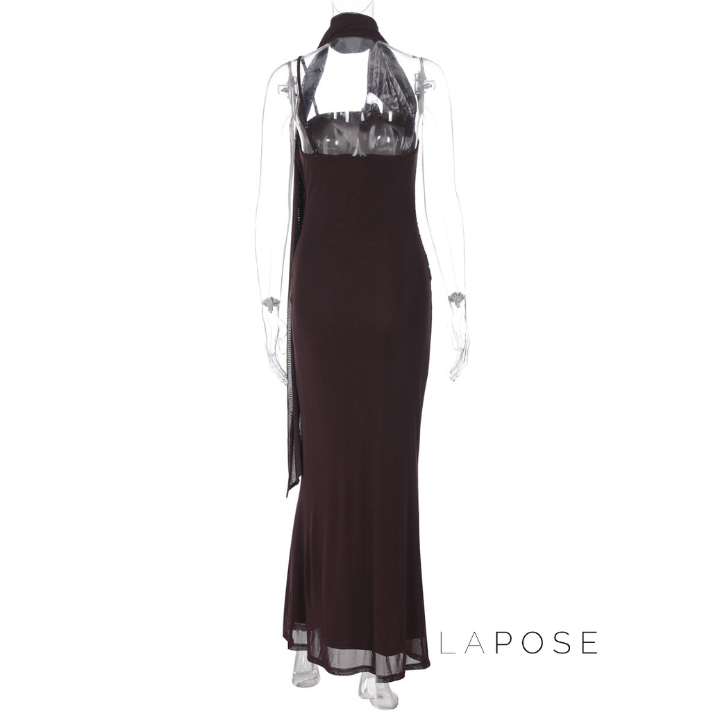 Valentine Strapless Mesh Midi Dress [Y1A64MSP]