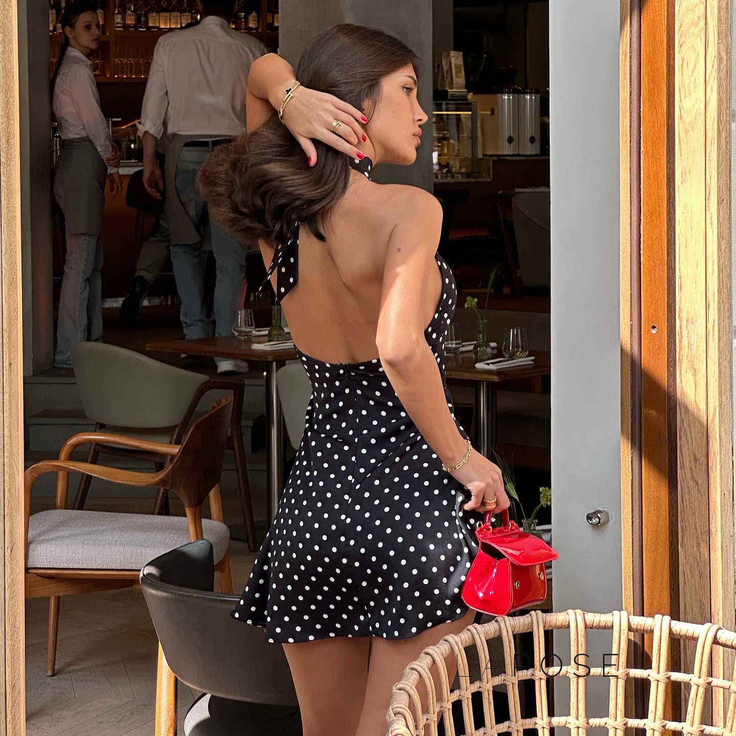 Vanessa Halter Polka Dot Mini Dress