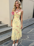 Vanna Botanical Print Maxi Dress [OBXTENNH]