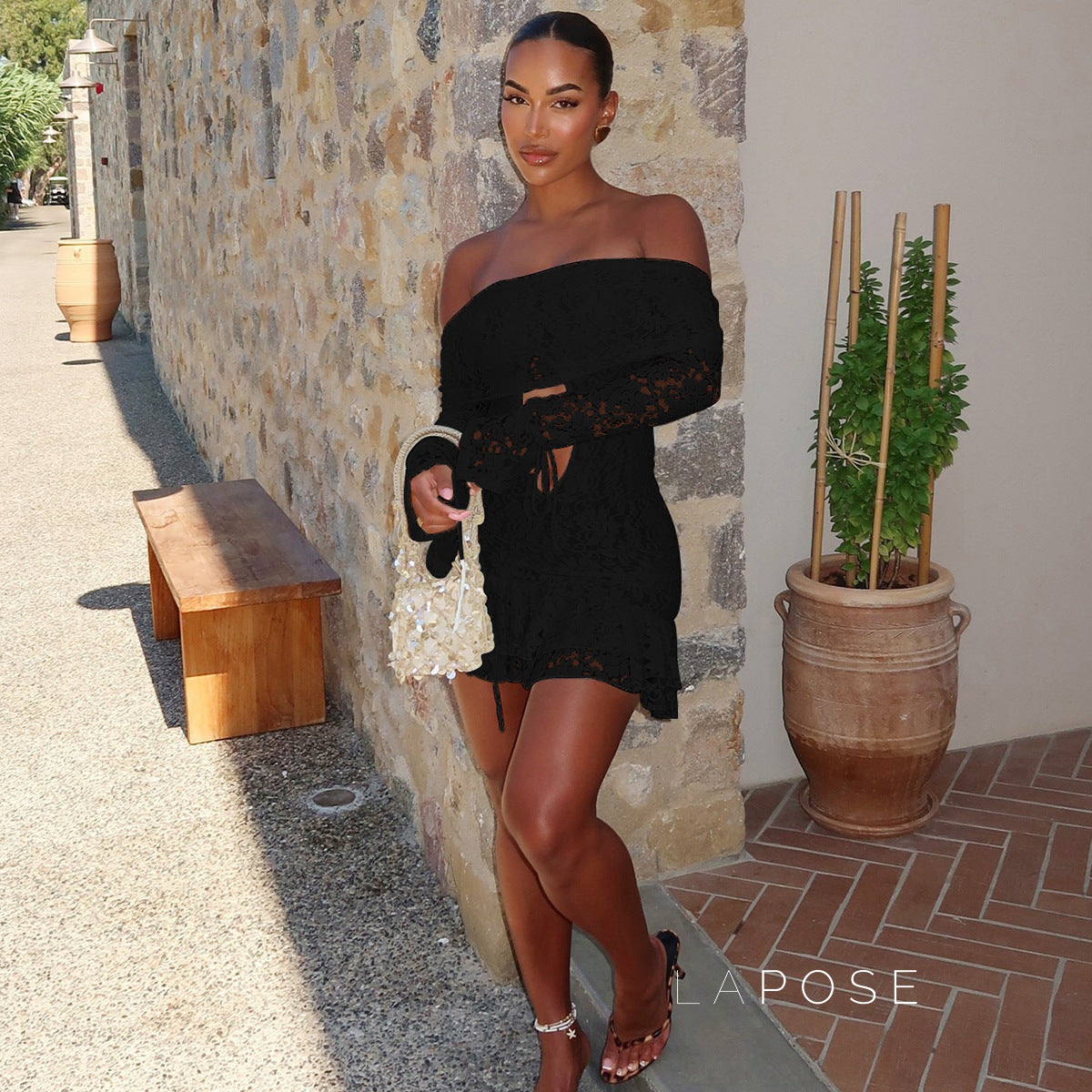 Varnika Off Shoulder Lace Mini Dress [FTY8I0QB]