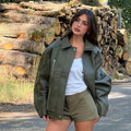 Violett Oversized Faux Leather Jacket [KV9OP6ZD]