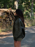Violett Oversized Faux Leather Jacket [C5FQEXJ1]