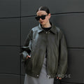 Violett Oversized Faux Leather Jacket [2AIOIGE5]